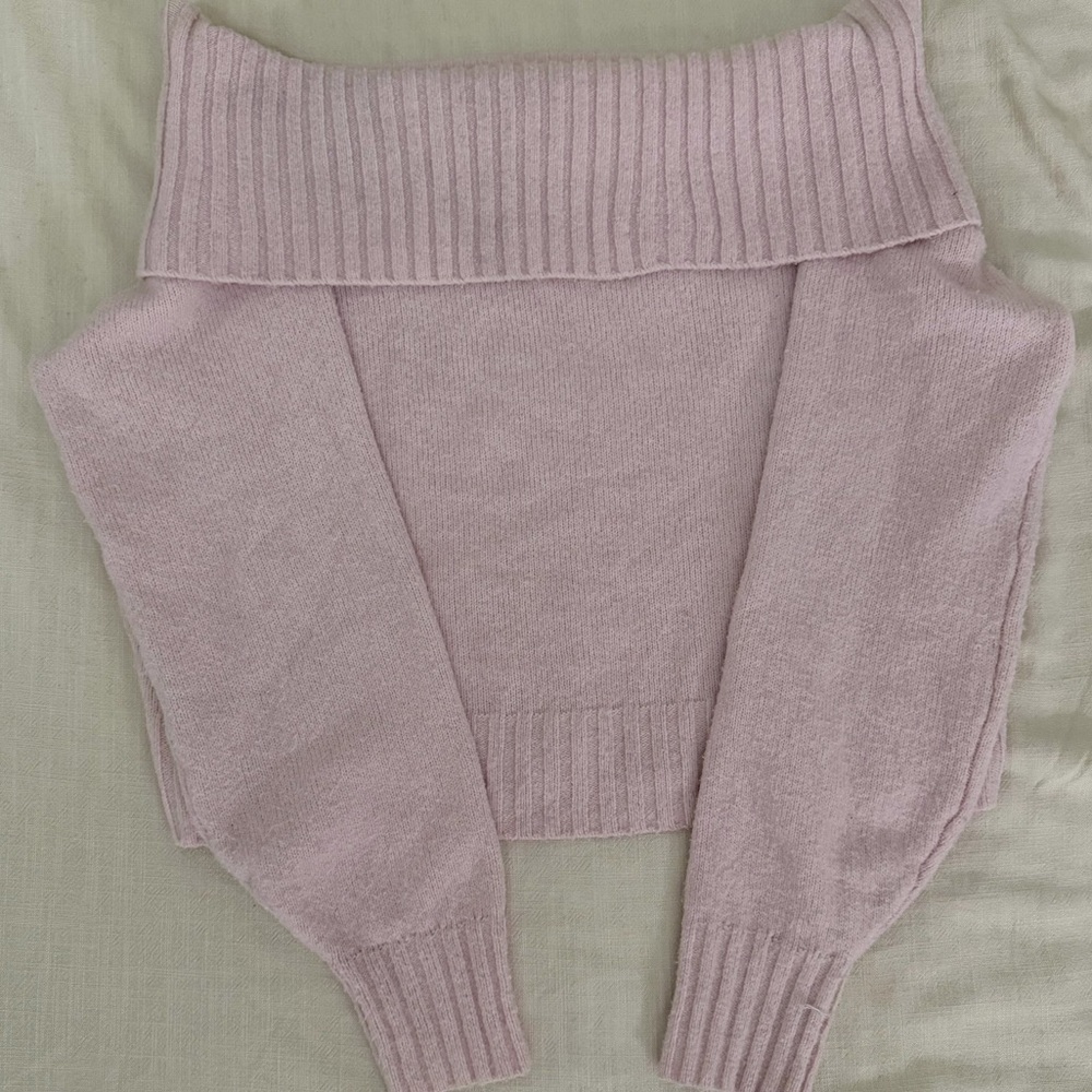 Hollister Light Pink Off-Shoulder Sweater